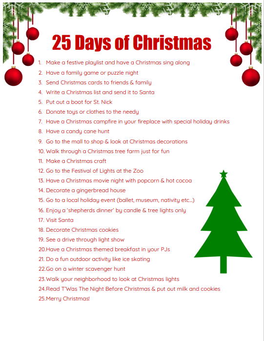 25 Days of Christmas Countdown